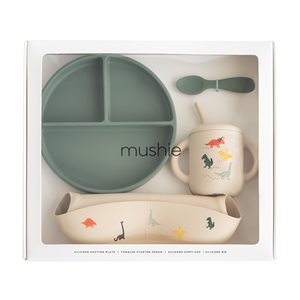 Mushie Silicone Feeding Toddler Set - Dinosaurs